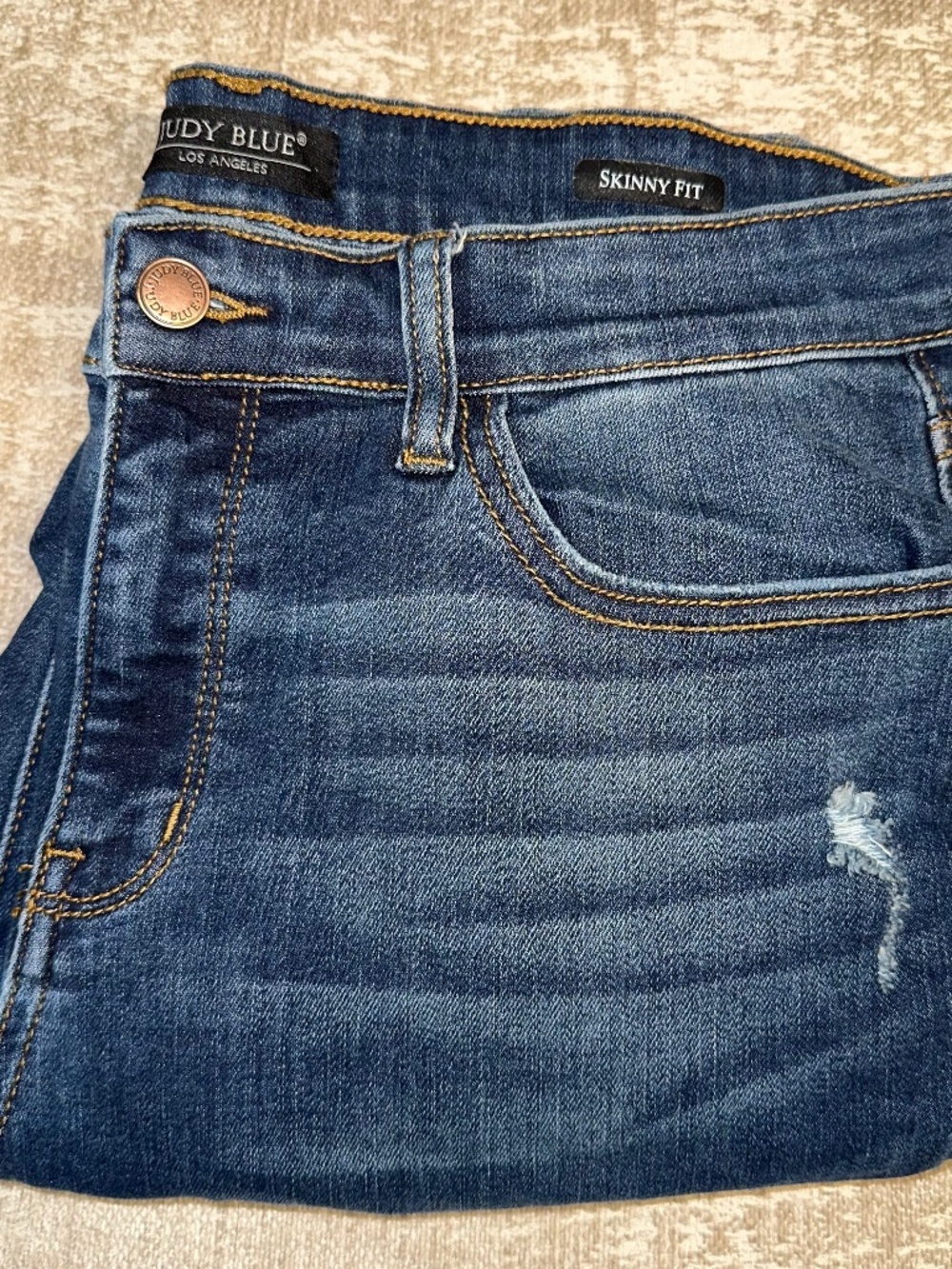 Judy Blue Dark Blue Ripped Skinny Jeans